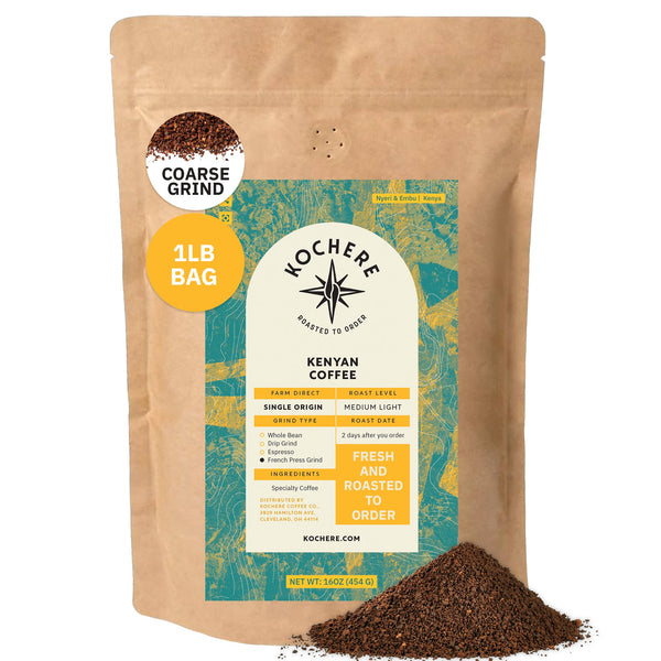 Kochere Coffee Kenyan Nyeri Embu AB Medium-Light Roast - Lemon, Blackberry Notes