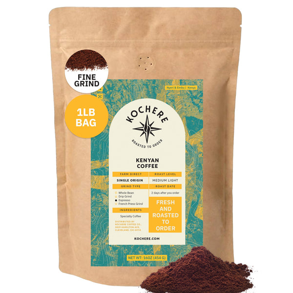 Kochere Coffee Kenyan Nyeri Embu AB Medium-Light Roast - Lemon, Blackberry Notes