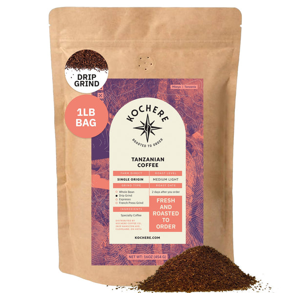 Kochere Coffee Tanzanian Mbeya AB Medium-Light Roast - Pear, Floral, Jasmine Notes