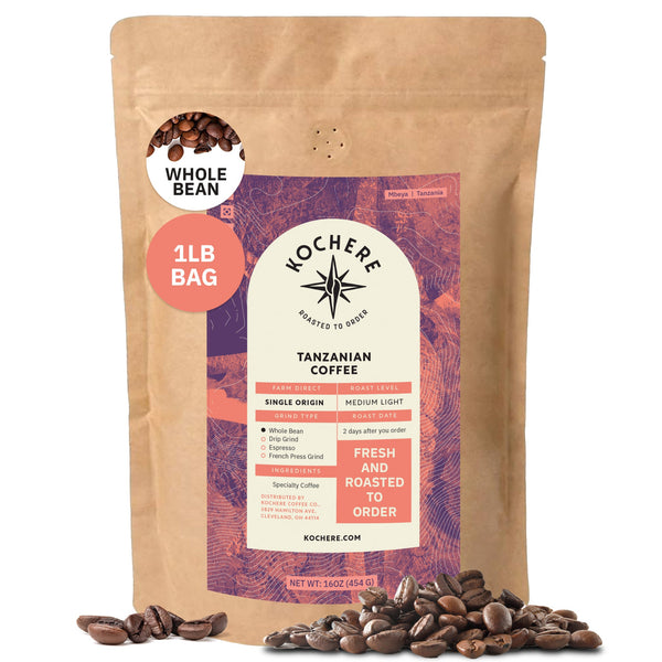 Kochere Coffee Tanzanian Mbeya AB Medium-Light Roast - Pear, Floral, Jasmine Notes