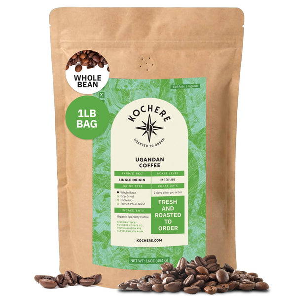 Kochere Coffee Ugandan Sipi Falls Single Origin, Organic Medium Roast - Raisin, Fig, Brown Sugar Notes
