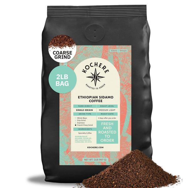 Kochere Coffee Ethiopian Sidamo Natural Medium-Light Roast - Milk Chocolate, Fruity Notes