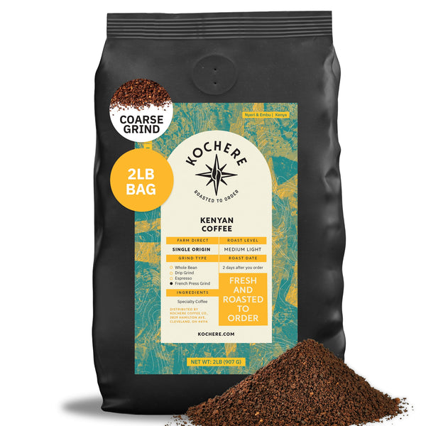 Kochere Coffee Kenyan Nyeri Embu AB Medium-Light Roast - Lemon, Blackberry Notes