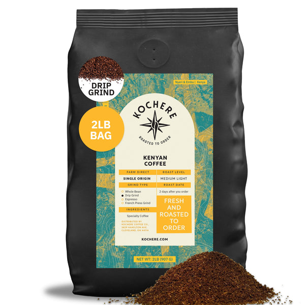 Kochere Coffee Kenyan Nyeri Embu AB Medium-Light Roast - Lemon, Blackberry Notes