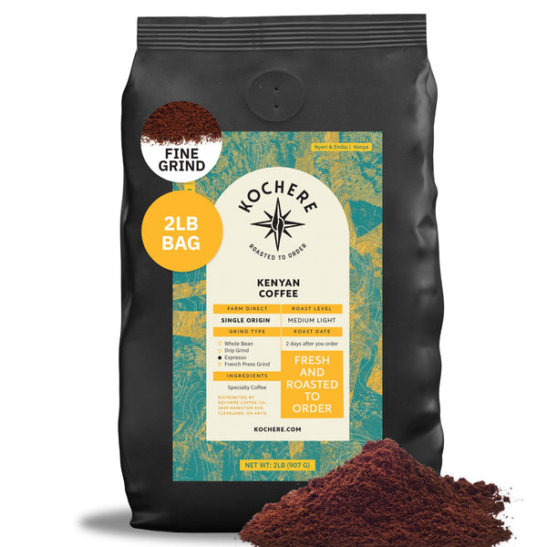 Kochere Coffee Kenyan Nyeri Embu AB Medium-Light Roast - Lemon, Blackberry Notes