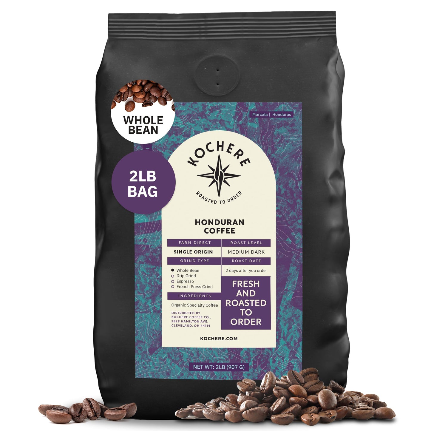 Kochere Coffee Honduran Marcala Organic Medium Roast - Caramel, Spice, Brown Sugar Notes