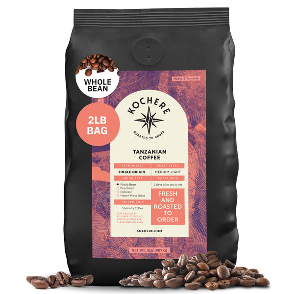 Kochere Coffee Tanzanian Mbeya AB Medium-Light Roast - Pear, Floral, Jasmine Notes