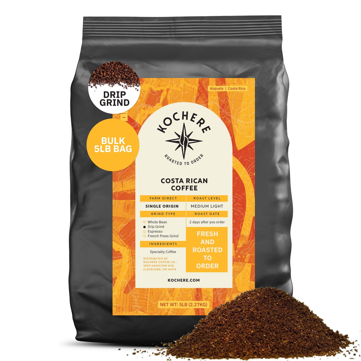 Kochere Coffee Costa Rican Alajuela Medium Light Roast - Sweet Apple, Raisin Notes
