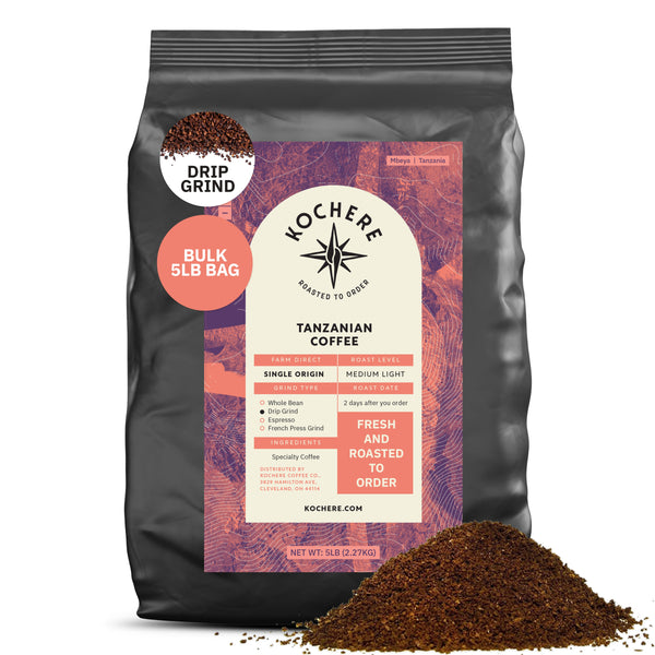 Kochere Coffee Tanzanian Mbeya AB Medium-Light Roast - Pear, Floral, Jasmine Notes