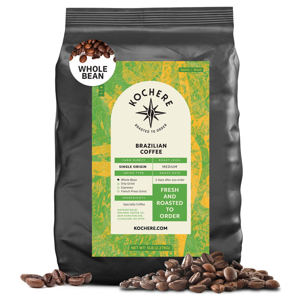 Kochere Coffee Brazilian Santos Medium Roast - Smooth, Elegant, Cocoa Notes