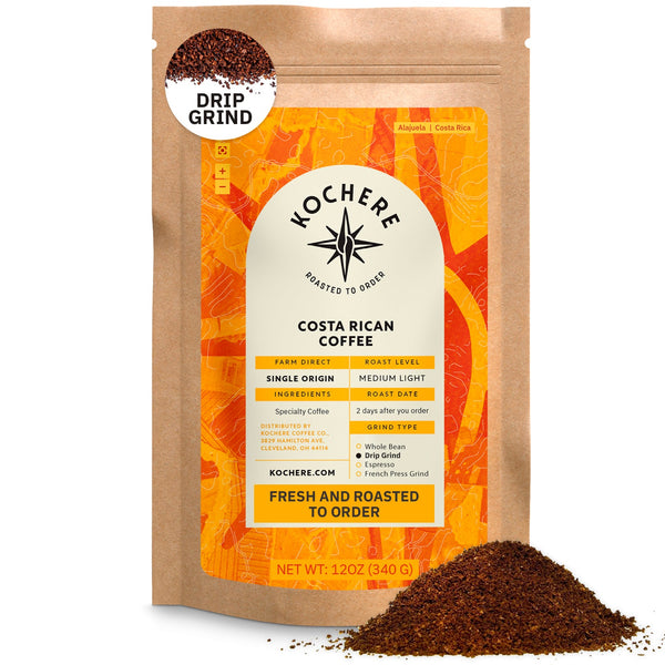 Kochere Coffee Costa Rican Alajuela Medium Light Roast - Sweet Apple, Raisin Notes