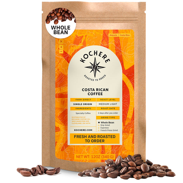 Kochere Coffee Costa Rican Alajuela Medium Light Roast - Sweet Apple, Raisin Notes