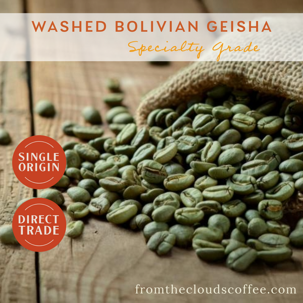 GREEN COFFEE BEANS - Organic Bolivian Washed Gesha - 5LBS
