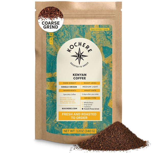 Kochere Coffee Kenyan Nyeri Embu AB Medium-Light Roast - Lemon, Blackberry Notes