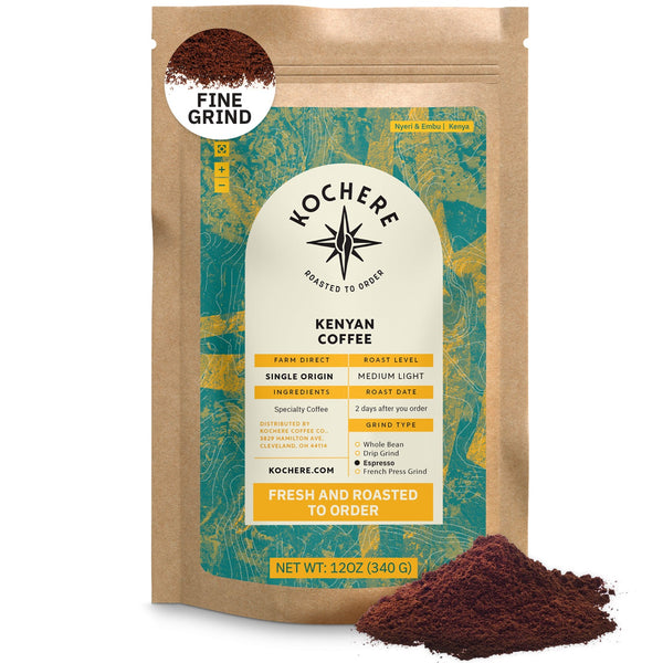 Kochere Coffee Kenyan Nyeri Embu AB Medium-Light Roast - Lemon, Blackberry Notes
