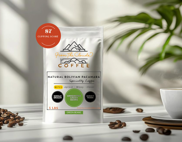 GREEN COFFEE BEANS - Natural Bolivian Pacamara - 5 LBS