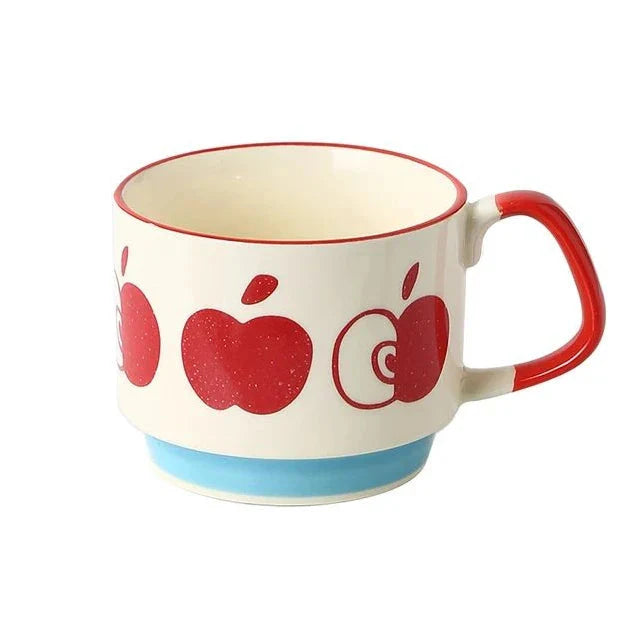 Japanisches Blumen-Kaffeebecher-Set – Retro-Keramiktasse
