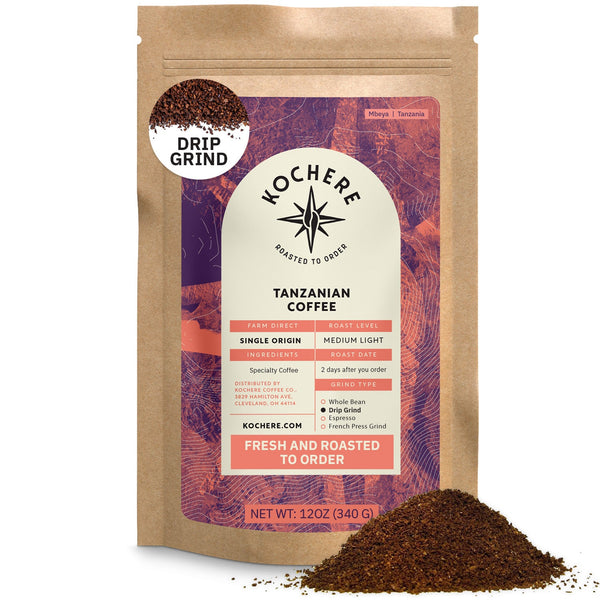 Kochere Coffee Tanzanian Mbeya AB Medium-Light Roast - Pear, Floral, Jasmine Notes