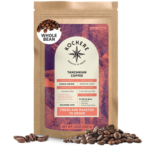 Kochere Coffee Tanzanian Mbeya AB Medium-Light Roast - Pear, Floral, Jasmine Notes