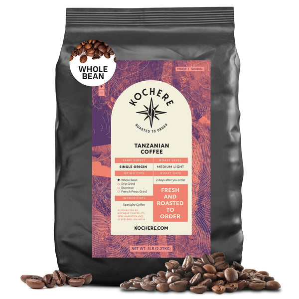 Kochere Coffee Tanzanian Mbeya AB Medium-Light Roast - Pear, Floral, Jasmine Notes