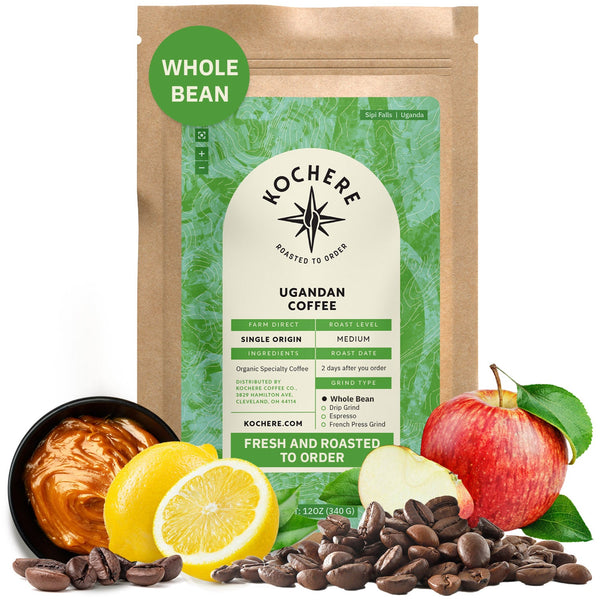 Kochere Coffee Ugandan Sipi Falls Single Origin, Organic Medium Roast - Raisin, Fig, Brown Sugar Notes