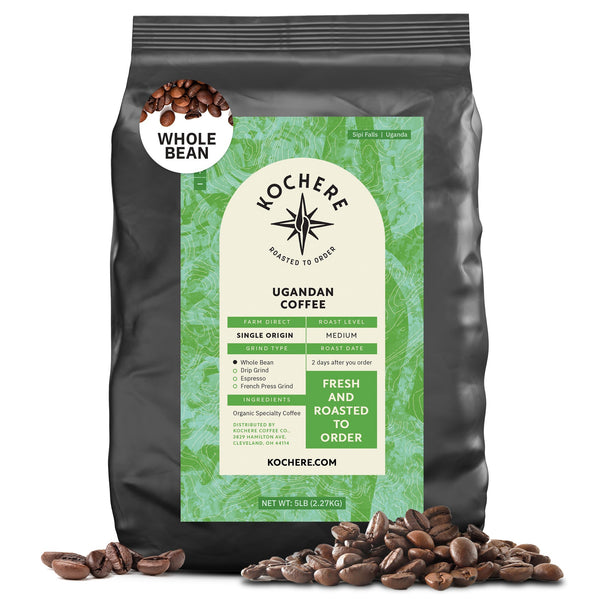 Kochere Coffee Ugandan Sipi Falls Single Origin, Organic Medium Roast - Raisin, Fig, Brown Sugar Notes