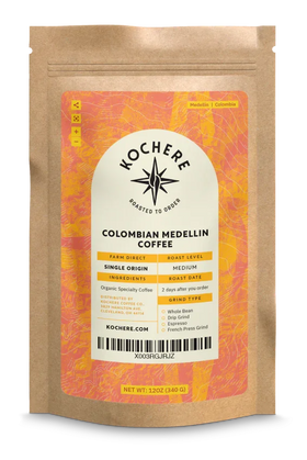 Kochere Coffee Colombian Medellin Single Origin Medium Roast - Dried Orange, Berry Notes