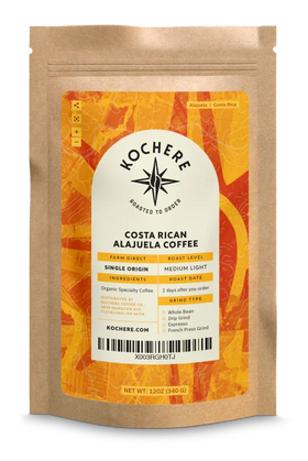 Kochere Coffee Costa Rican Alajuela Medium Light Roast - Sweet Apple, Raisin Notes