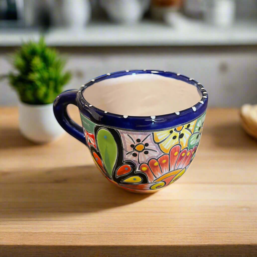 Talavera Kaffeetasse | Handbemalte mexikanische Keramiktasse