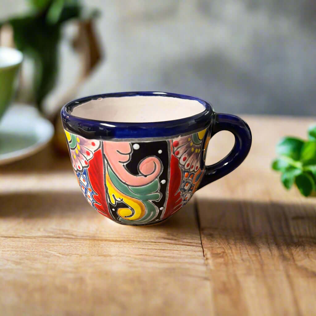 Talavera Kaffeetasse | Handbemalte mexikanische Keramiktasse