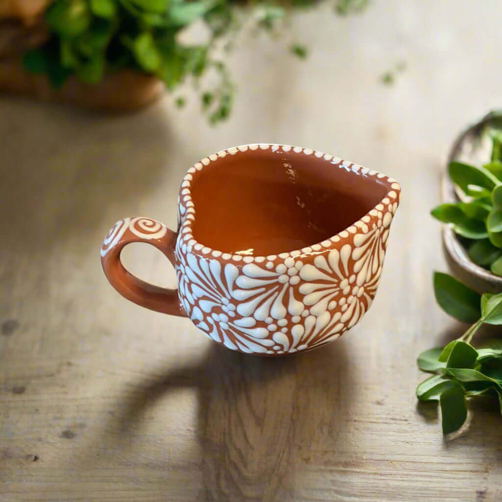 Talavera Herzbecher | Handbemalte mexikanische Kaffeetasse