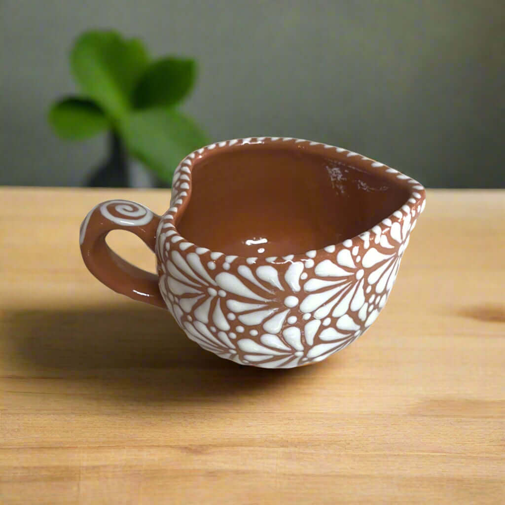 Talavera Herzbecher | Handbemalte mexikanische Kaffeetasse