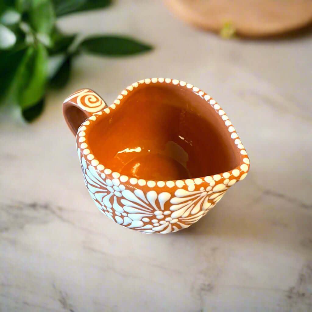 Talavera Herzbecher | Handbemalte mexikanische Kaffeetasse