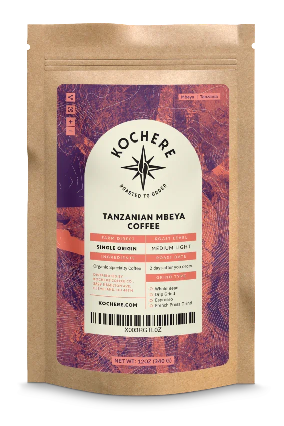 Kochere Coffee Tanzanian Mbeya AB Medium-Light Roast - Pear, Floral, Jasmine Notes