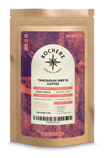 Kochere Coffee Tanzanian Mbeya AB Medium-Light Roast - Pear, Floral, Jasmine Notes