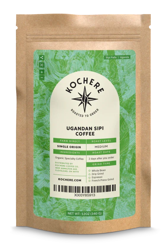 Kochere Coffee Ugandan Sipi Falls Single Origin, Organic Medium Roast - Raisin, Fig, Brown Sugar Notes